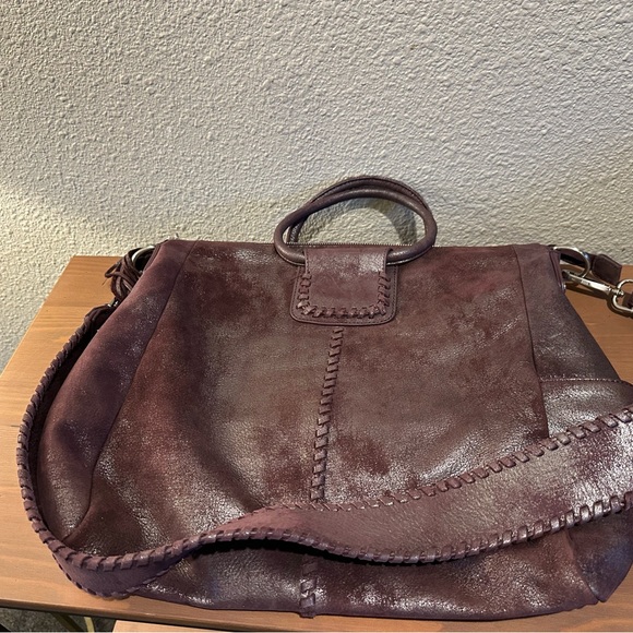 HOBO Sheila Large Satchel Plum Graphite Purse - Picture 6 of 13